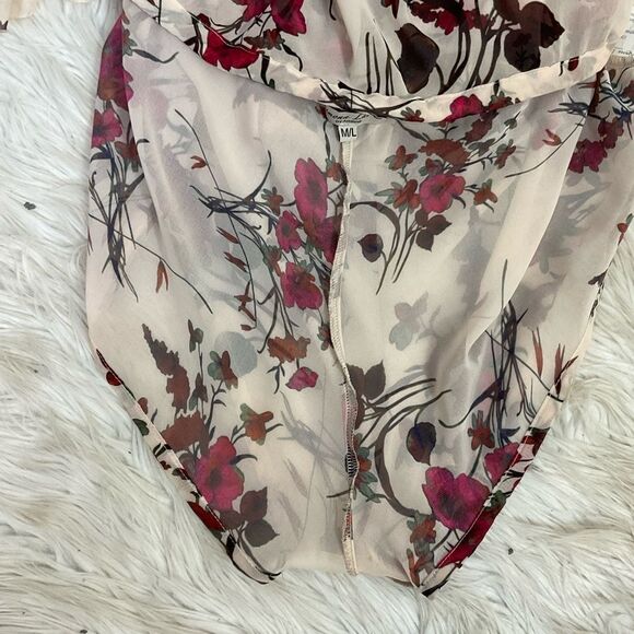 Ramona La Rue by Arianne Cream Floral Print Chiffon Maxi Skirt M/L - Picture 14 of 14